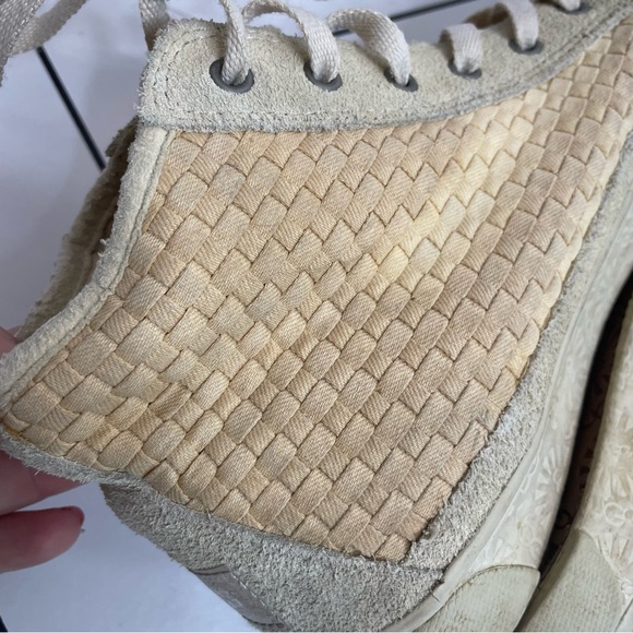 Ugg | Cayha Woven High Top Sherpa Lined Sneakers Tan Size 9 - Picture 8 of 14